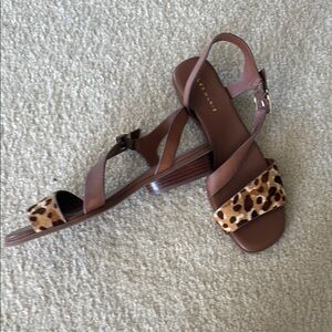 NWOB Women’s Alex Marie Calf Hair Brown Leopard Sandals Size 11
